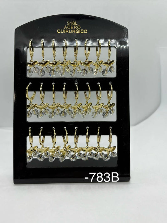 783B aros acero dorado x12u