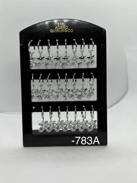 783A aros acero plateado x12u